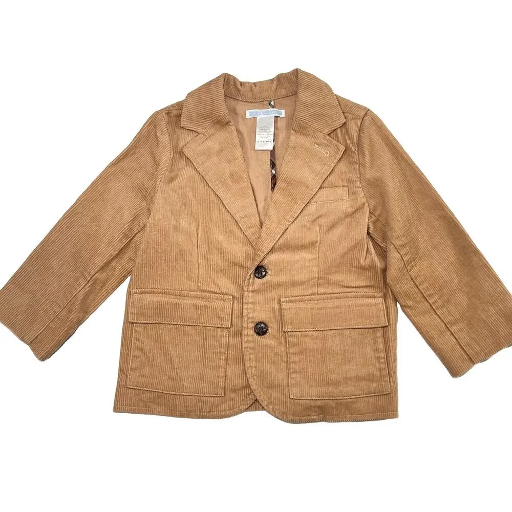 Janie and Jack Coat Size 18-24 Months Beige Corduroy Elbow Patches Blazer Jacket